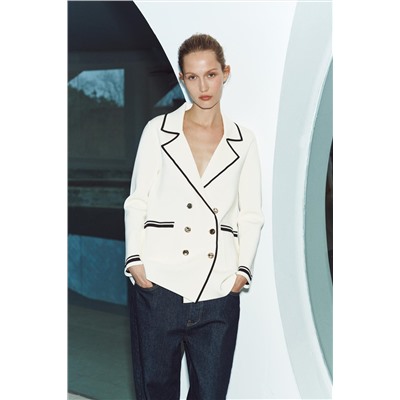 CHAQUETA BLAZER PUNTO CRUZADA