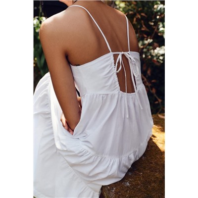 POPLIN PANEL MIDI DRESS