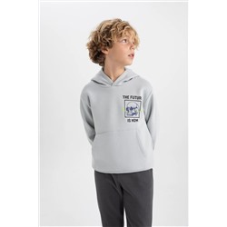 Defacto Erkek Çocuk Regular Fit Kapüşonlu Kalın Sweatshirt B2041A823WN