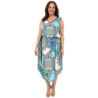Plus Size Kaleidescope Medallion Maxi
