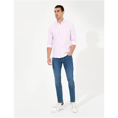 Pembe Slim Fit Oxford Gömlek