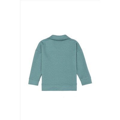 Kız Çocuk Mint Polo Yaka Sweatshirt