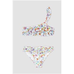 Defacto Kız Çocuk Desenli Tek Omuzlu Bikini Takım V8472A622HS