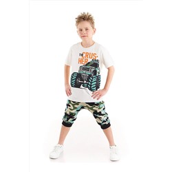 Mushi Monster Car Erkek Çocuk T-shirt Kapri Şort Takım MS-22Y2-034