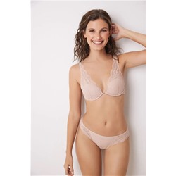 INTUITIVE Sujetador halter relleno encaje rosa