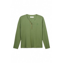 Camiseta lisa manga larga 100% algodón verde