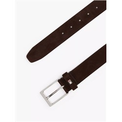 Square-Buckle Nubuck Leather Belt