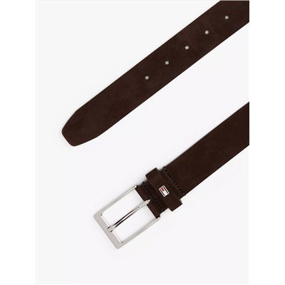Square-Buckle Nubuck Leather Belt
