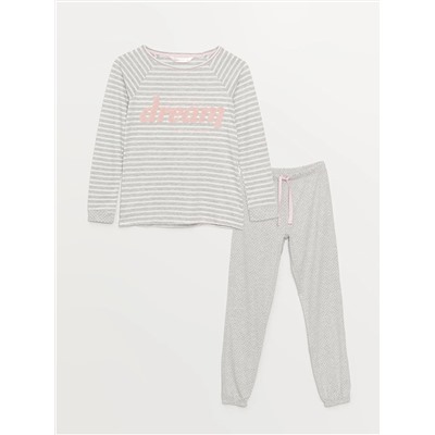 LC Waikiki Bisiklet Yaka Çizgili Uzun Kollu Kadın Pijama Takımı, LCW DREAM                                            
                                            Bisiklet Yaka Çizgili Uzun Kollu Kadın Pijama Takımı