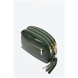 Bandolera de piel Verde oscuro
