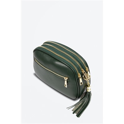 Bandolera de piel Verde oscuro