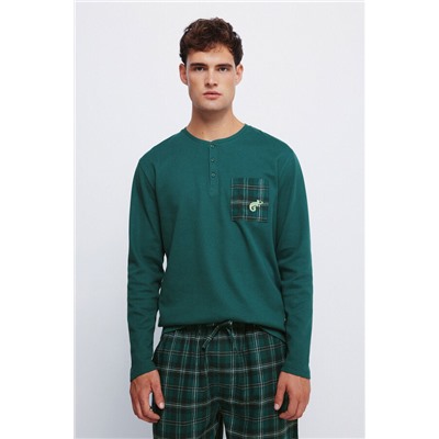 Pijama largo pantalón cuadros