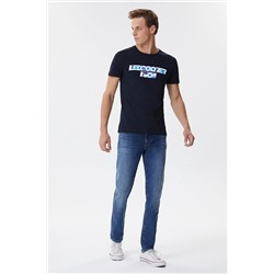 Lee Cooper Burns Erkek O Yaka T-shirt Lacivert 222 LCM 242067