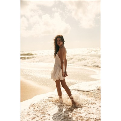 RUFFLED HALTER SHORT DRESS