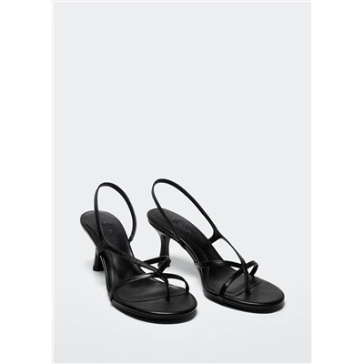 Sandalia piel tacón tiras -  Mujer | MANGO OUTLET Melilla