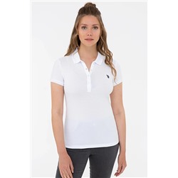 Kadın Beyaz Basic Polo Yaka Tişört