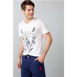 Beyaz Bisiklet Yaka Slim T-Shirt