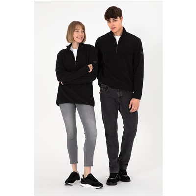 Erkek Siyah Basic Sweatshirt