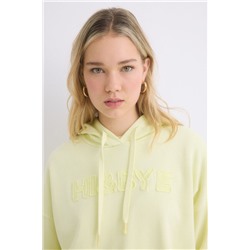 Sudadera capucha felpa algodón amarillo