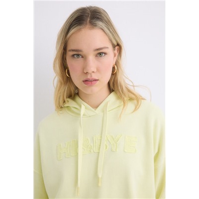 Sudadera capucha felpa algodón amarillo