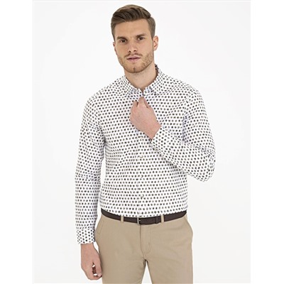 Haki Slim Fit Uzun Kollu Gömlek