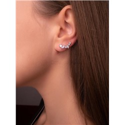 Серьги-продёвки из серебра с фианитами родированные 925 пробы 2-290р200