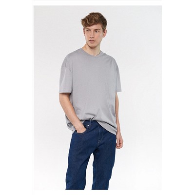 Mavi Doğa Dostu Gri Basic Tişört Oversize / Geniş Kesim 066902-34154