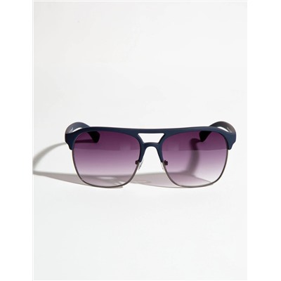 MEN'S RECTANGULAR COMBO METAL AVIATOR SUNGLASSES