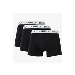 Nautica Erkek Siyah 3'lü Standart Fıt Boxer XE27100T