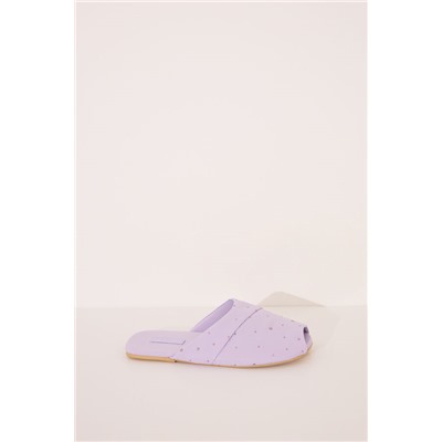 Zapatillas casa lila strass rosa