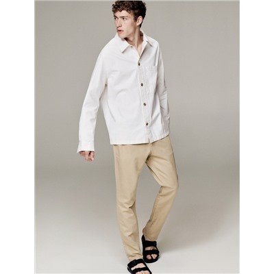 Chino-Jogger mit hohem Leinenanteil