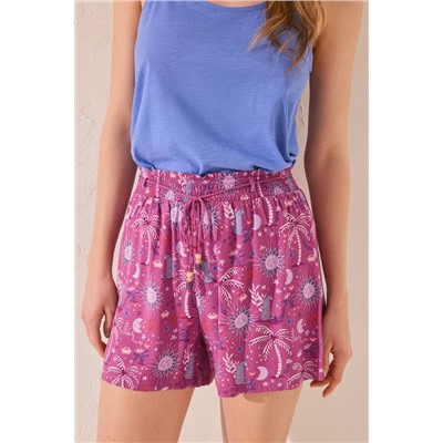 Pantalón corto estampado morado
