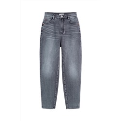 Vaquero mom 7/8 tiro alto Gris