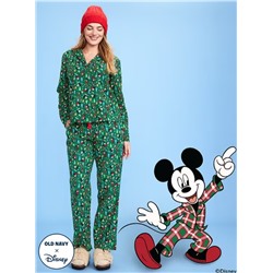 Old Navy x Disney Mickey Mouse & Friends Printed Flannel Pajama Set for Women