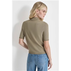 MOCK NECK LOGO SWEATER