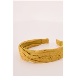 Diadema pelo bordado suizo mostaza