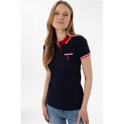 Kadın Lacivert Polo Yaka Tişört