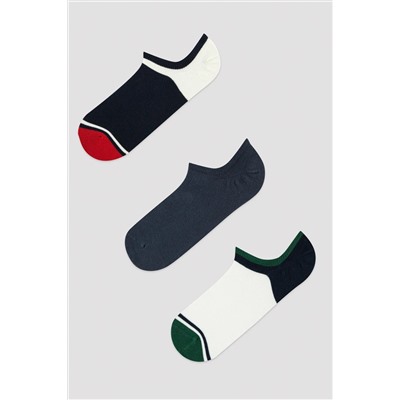 Penti, Erkek Beyaz Navy 3lü Sneaker Çorabı