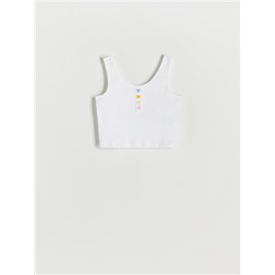 Crop Top mit hohem Baumwollanteil