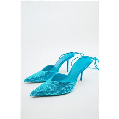 ZAPATO TACÓN ALTO ATADO BRILLOS