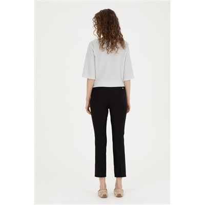 Kadın Siyah Toothpick Fit Kanvas Pantolon
