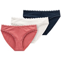 3 Damen Slips mit Spitzendetails