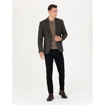 Kahverengi Slim Fit Ceket