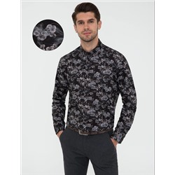 Siyah Regular Fit Uzun Kollu Gömlek