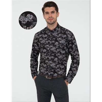 Siyah Regular Fit Uzun Kollu Gömlek