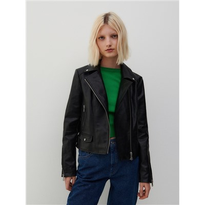 Bikerjacke aus Kunstleder