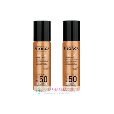 Filorga UV-Bronze Brume Solaire Anti-Age SPF50 Très Haute Protection Visage et Corps 2x60ml * PROMO LE 2EME A 50% *Lot  × 2