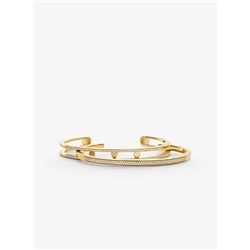 MICHAEL KORS Precious Metal-Plated Sterling Silver Pavé Nesting Cuff