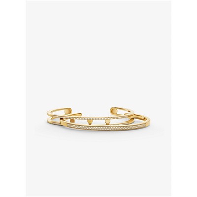 MICHAEL KORS Precious Metal-Plated Sterling Silver Pavé Nesting Cuff