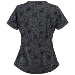 Advantage STRETCH by Butter-Soft™ Floral Conversation Pewter Stretch Scrub Top